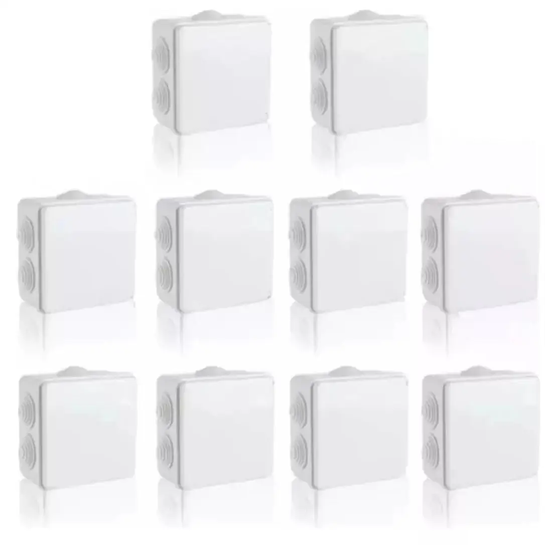 1/10pc RA White Waterproof IP65 DIY Power Case Junction Box Indoor Wire Shell Electric Control Cable Branch for Home Automation