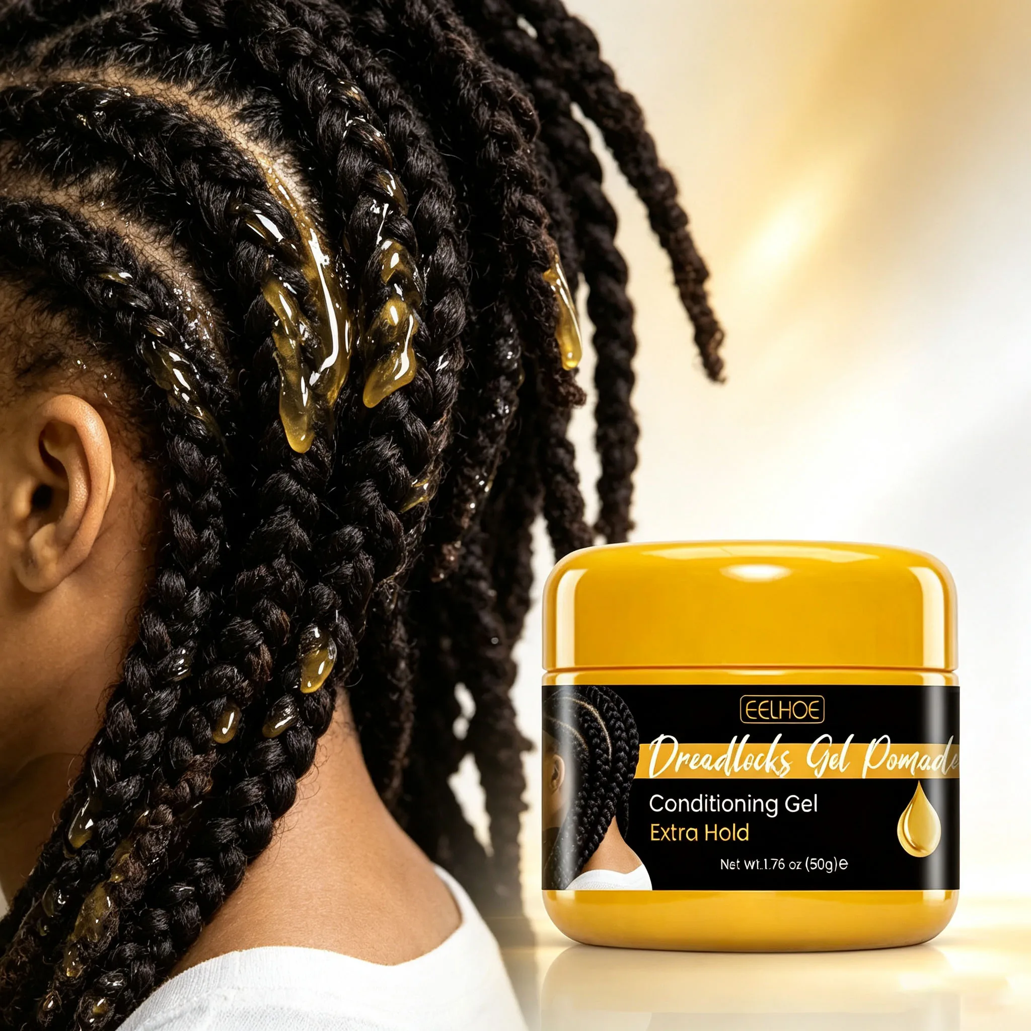 Dreadlocks Hair Gel Anti Shedding Styling Fragmented Hairs Edge Control Tames Frizz Moisturizing Curly Hair Braid Shaping Cream