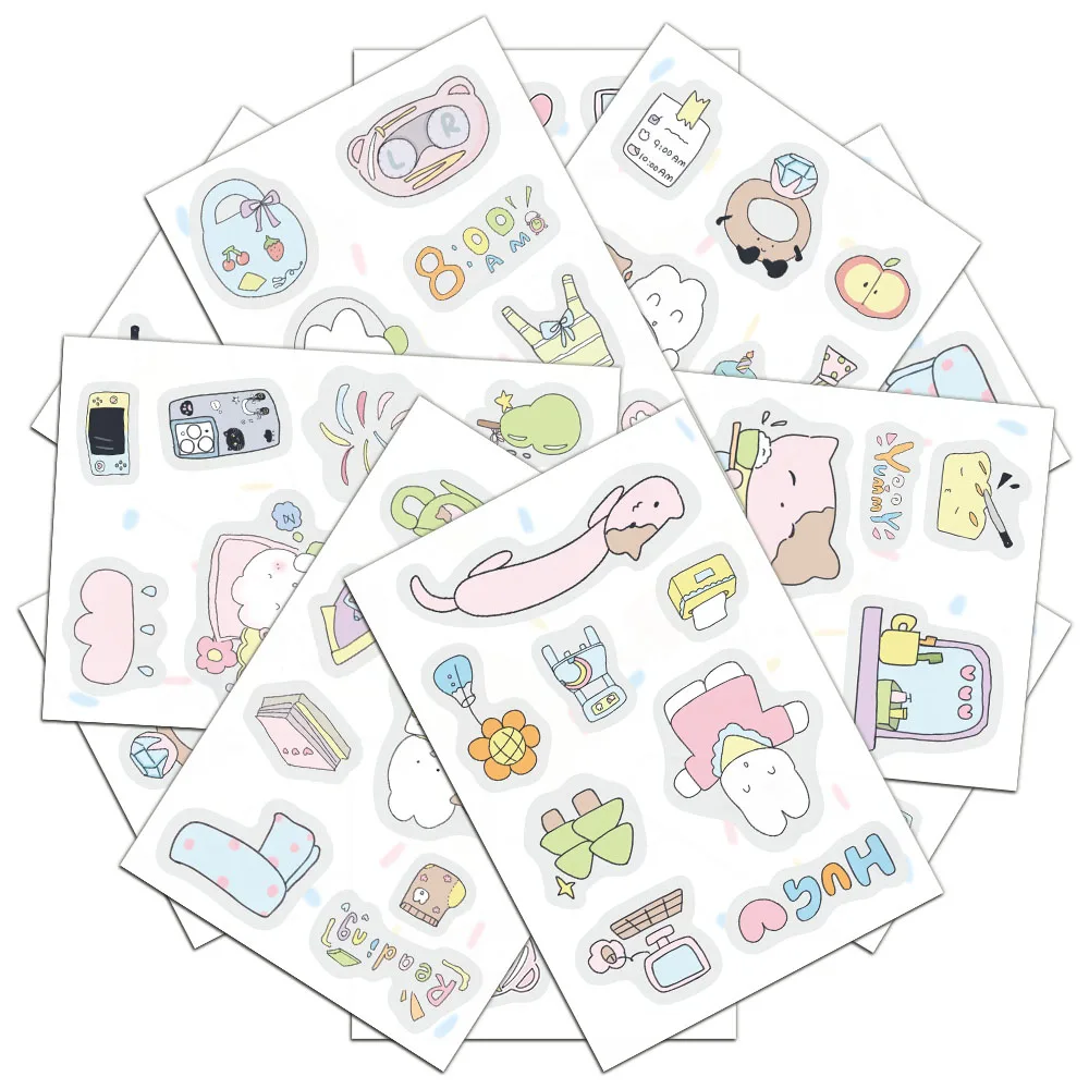 8 Stück niedlichen koreanischen Tier Puzzle Aufkleber niedlichen Cartoon Handbücher Handy hüllen Laptop Gepäck wasserdichte Aufkleber