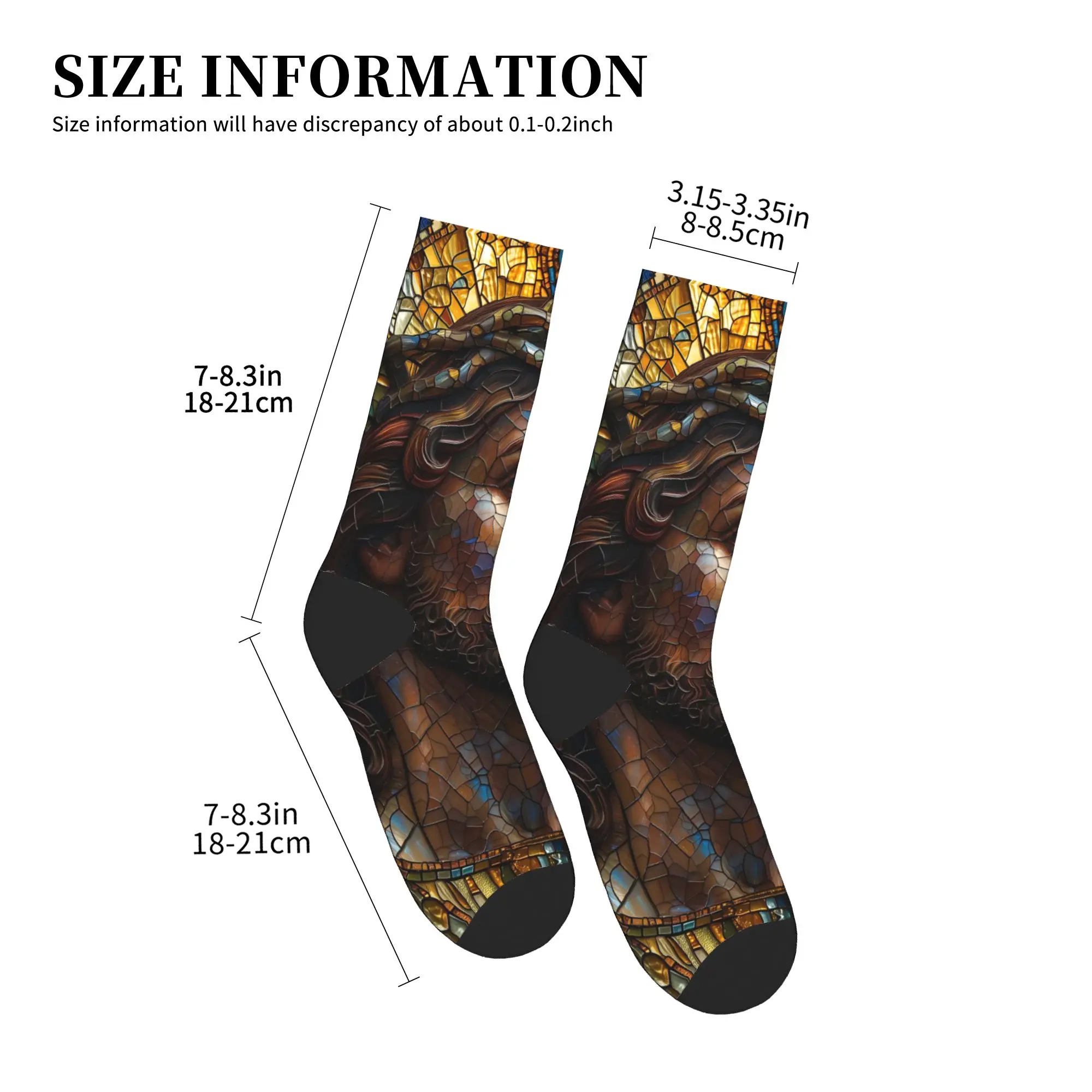 يسوع المسيح الزجاج الملون المشارك الجوارب جوارب حديثة الرجال تنفس سكيت الجوارب الربيع نمط المضادة للانزلاق الجوارب #4