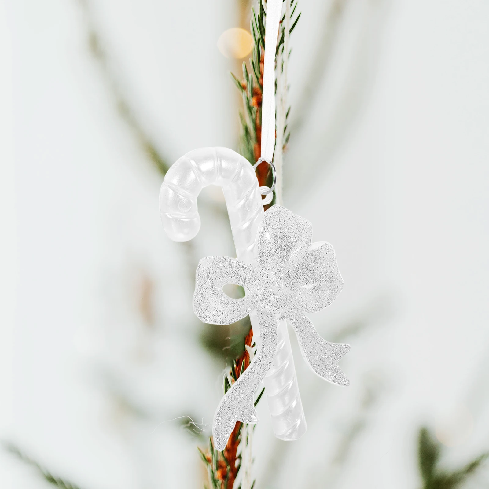 

Christmas Tree Cane Decor Acrylic Hanging Ornament Sturdy Easy to Hang Perfect for Xmas Party Home Garden Hanging Cane Ornament