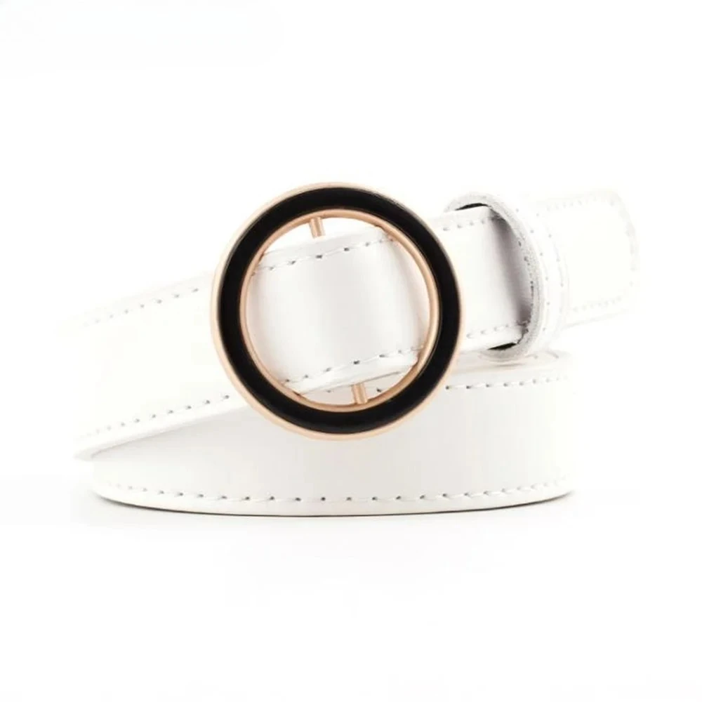

White Leather Women Belt Without Holes Belt Women Fashion Casual Spring Summer New Ladies Accessories Belts Coffee