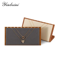 YinBeiNi Necklace Pendant Display Holder Wooden Jewelry Display Stand Long Chain Storage Organizer Vertical Display Prop SM062