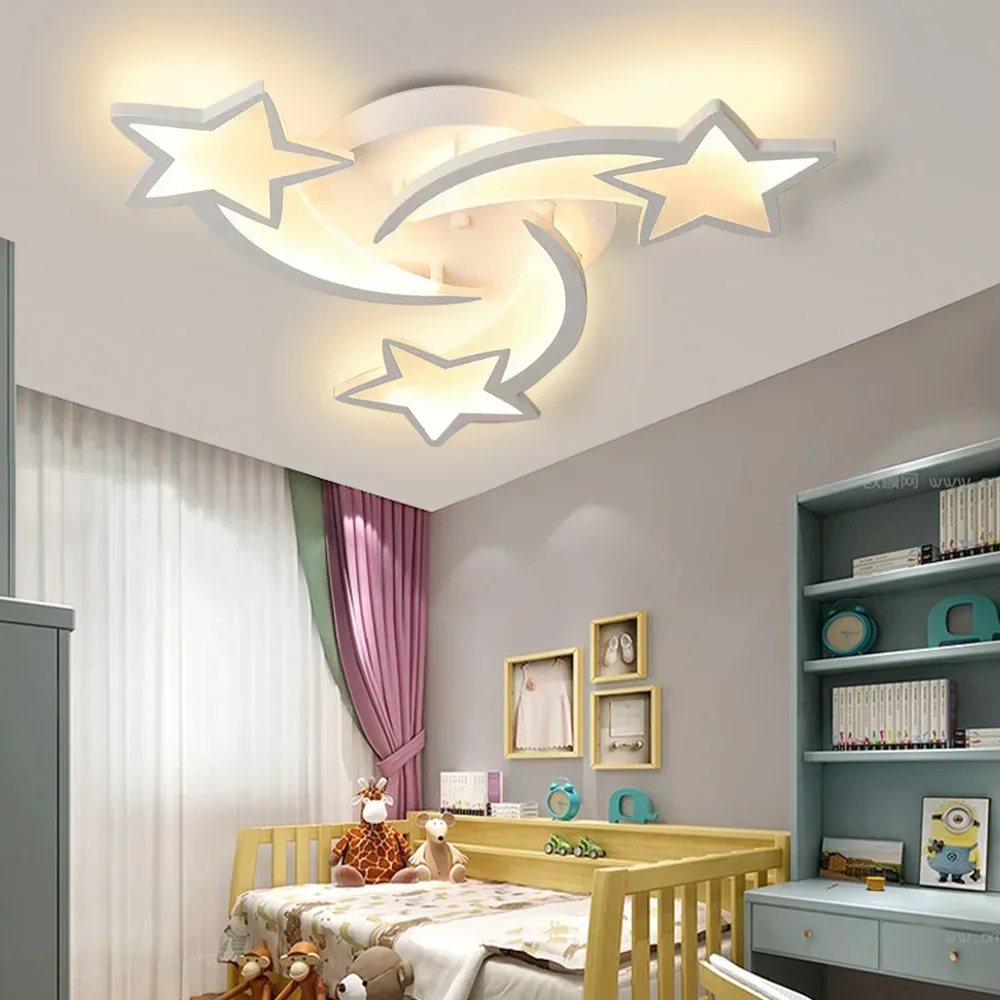 Luz de techo LED de estrellas creativas, accesorios de iluminación de decoración del hogar de alta gama para dormitorio, sala de estar con Control remoto