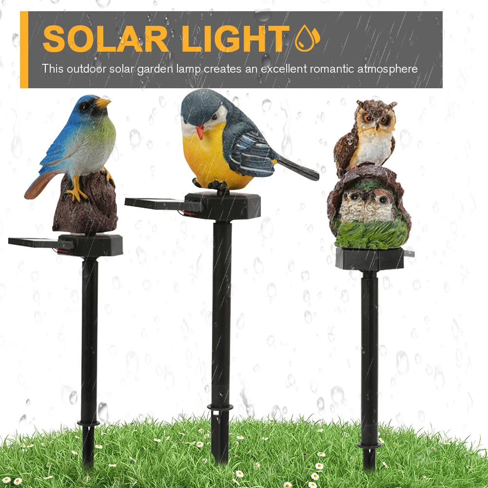 

Resin Owl Solar LED Light with Stake Waterproof Garden Yard Art Decorative Lamp for Flower Fence Lawn Passage Walkway Courtyard