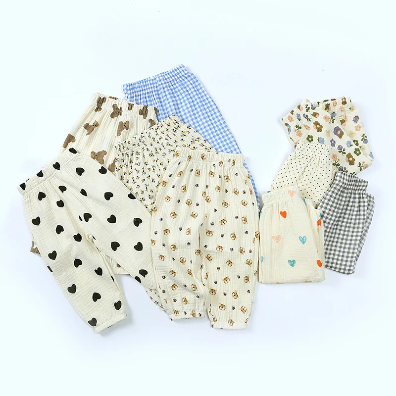 Kids Summer Pants Toddler Girls Boys Cotton Sweatpants Korean Reviews Many Baby Clothes Child Elastic Waist Baggy Trousers 2025