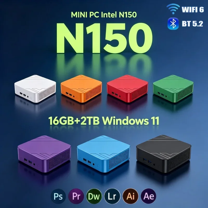 2026-ミニデスクトップゲーミングpc-インテルn150-windows-11-16gb-ram-1tb-2tb-ssd-wifi6-ポータブルミニコンピューター-ホームエンターテインメント