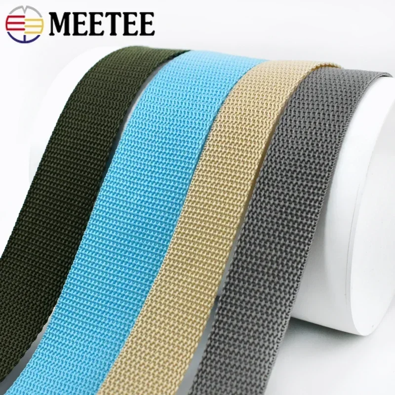 20M Meetee Webbing 20-50mm Polypropylene Tape for Strap 1.1mm Thick Nylon Ribbon Band Safety Belt Sewing Bias Sling Accessories