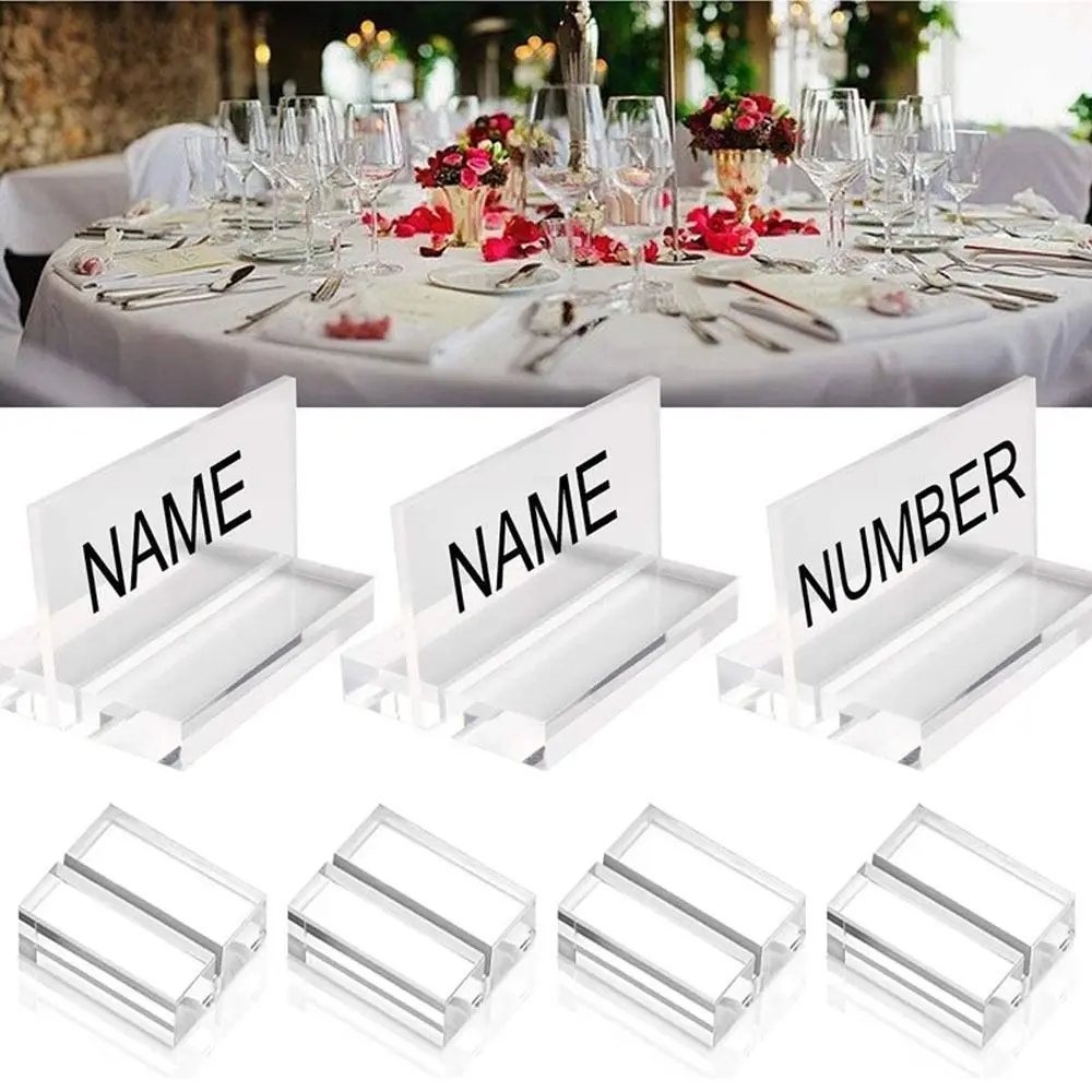 1pcs Acrylic Stands Place Card Holders Table Number Stands Clear Card Display Stand for Table Wedding Photos Office Home