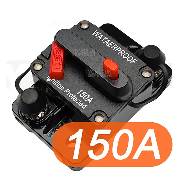 Stroomonderbreker 20A tot 300A Handmatige reset voor autoradiosysteem Waterdichte scheepsstroomonderbreker Resetzekering 12V-48V DC 40A 60A