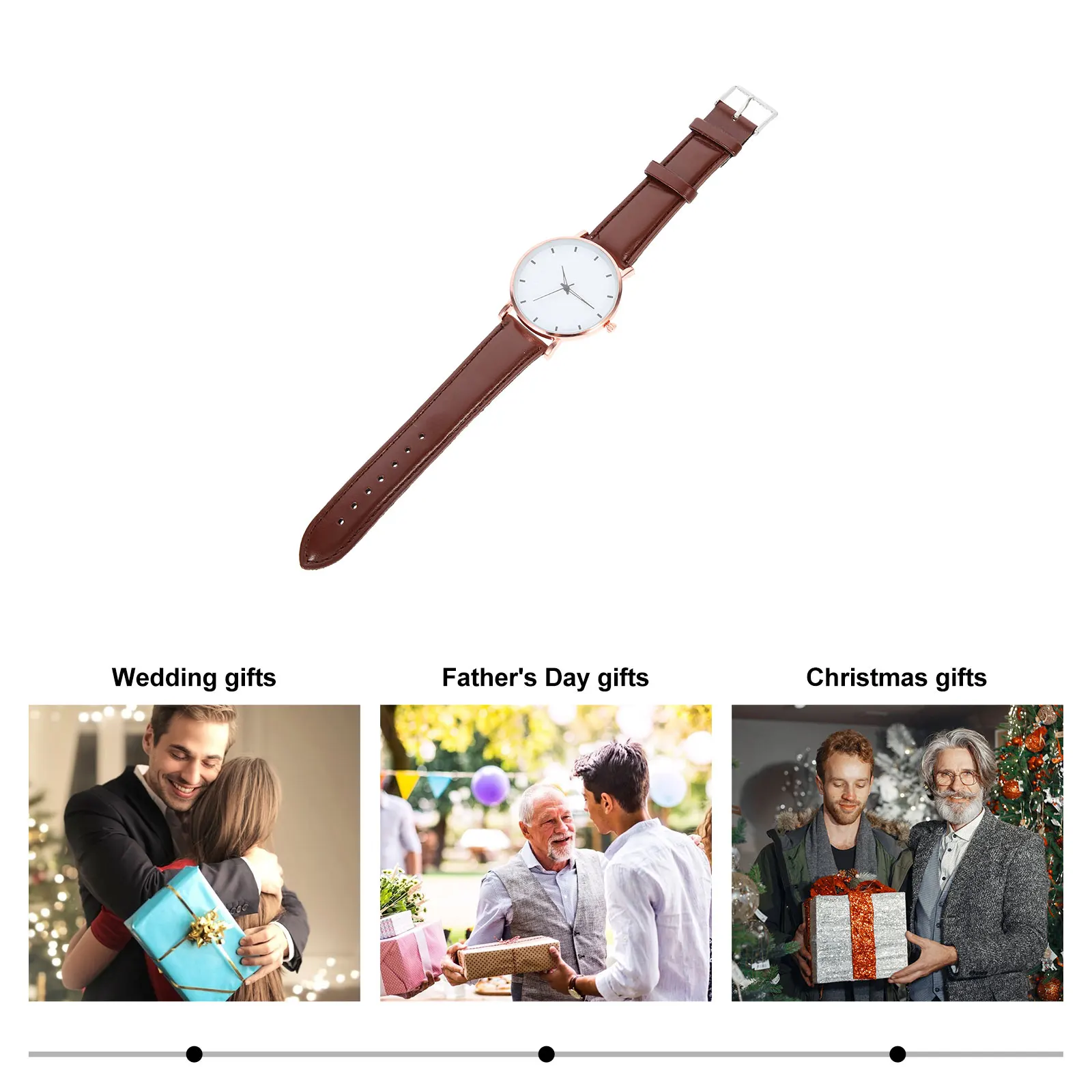 

Man Watch Quartz Thin Wrist Casual Ultra Men Watches Mens Brown Wristwatch Gift Male
