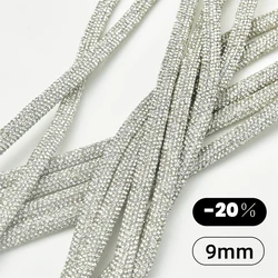 100cm/120cm Rhinestone Cotton Rope Luxury 9mm Diamond Cord Trimming DIY Jewelry Bracelet Necklace Shoelaces String Bags Belt
