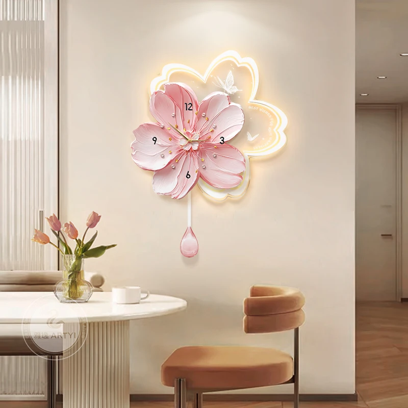 Rosa minimalista relógios de parede quartzo restaurante moda xenomorph led relógios de parede digital relogio de parede ornamentos decoração para casa