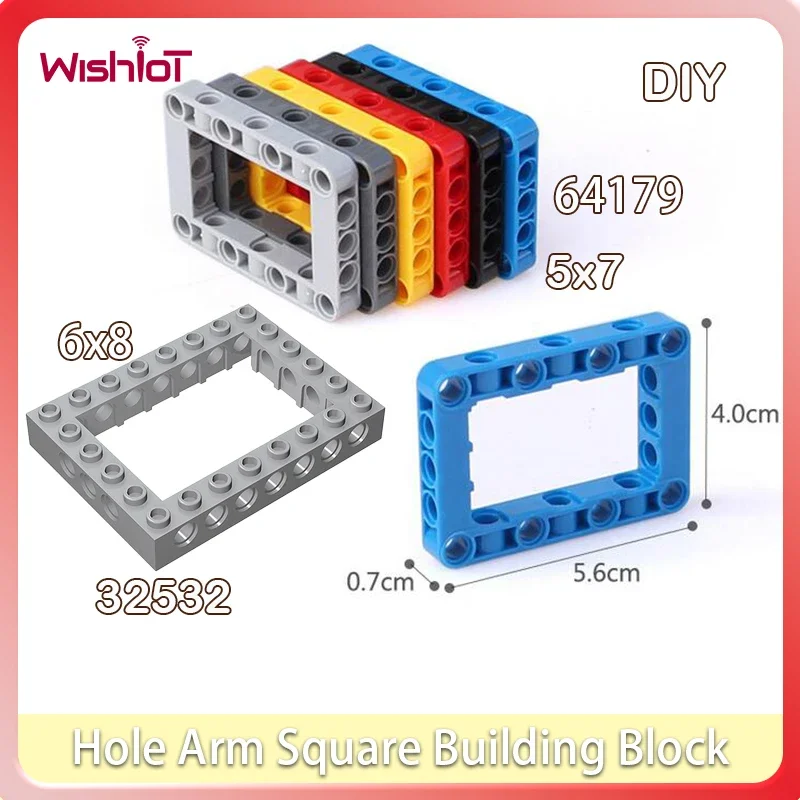 اللبنات الأجزاء الفنية ثقب الذراع مربع شعاع 6x8 5x7 MOC عالية التقنية إطار الطوب أجزاء الأطفال لتقوم بها بنفسك اللعب 32532 64179 #1