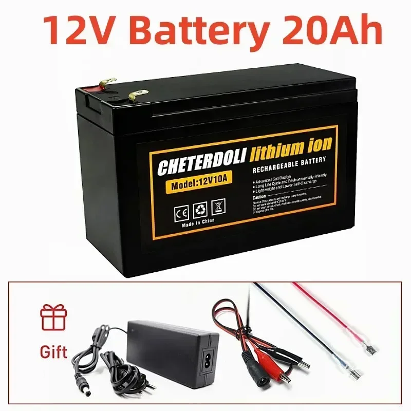 New 12V 18650 Battery Pack Lithium Battery Recharable  Batteries Solar Storage Battery Electric Lighting with Charger