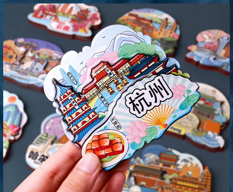 แม่เหล็กติดตู้เย็น วัฒนธรรมเมืองจีน และสติ๊กเกอร์ตกแต่งแม่เหล็กสร้างสรรค์