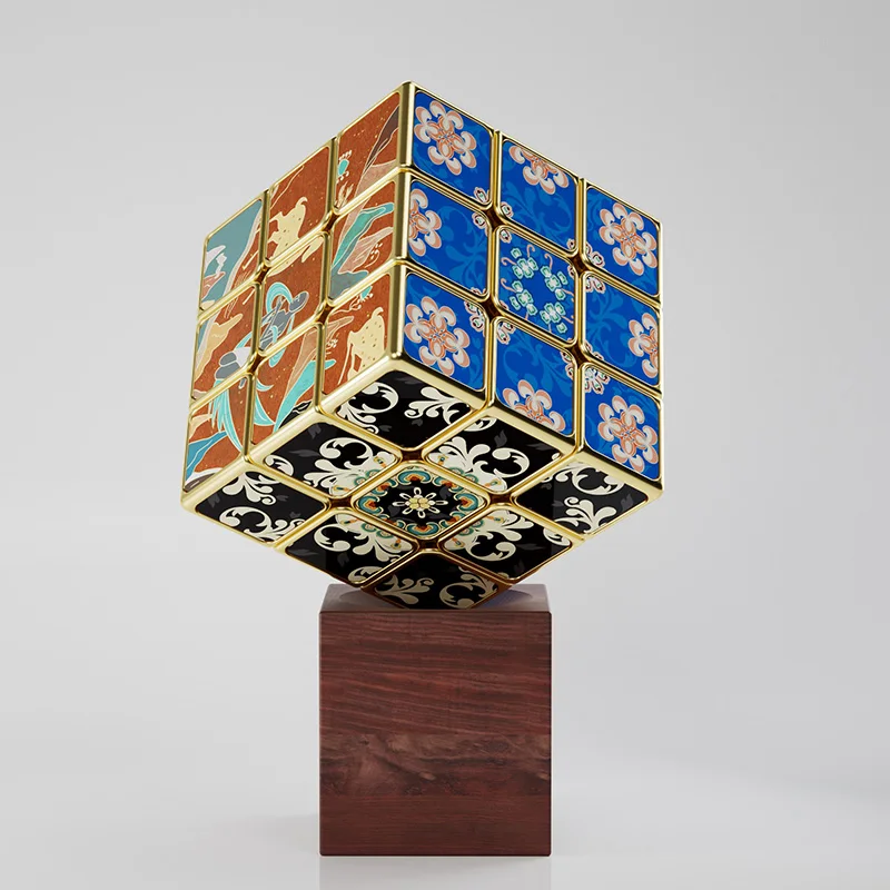 황금 Mogao Grottoes 3X3 큐브 중국 스타일 큐브 퍼즐 장난감 속도 큐브 전문 속도 큐브 퍼즐 장난감 어린이 선물