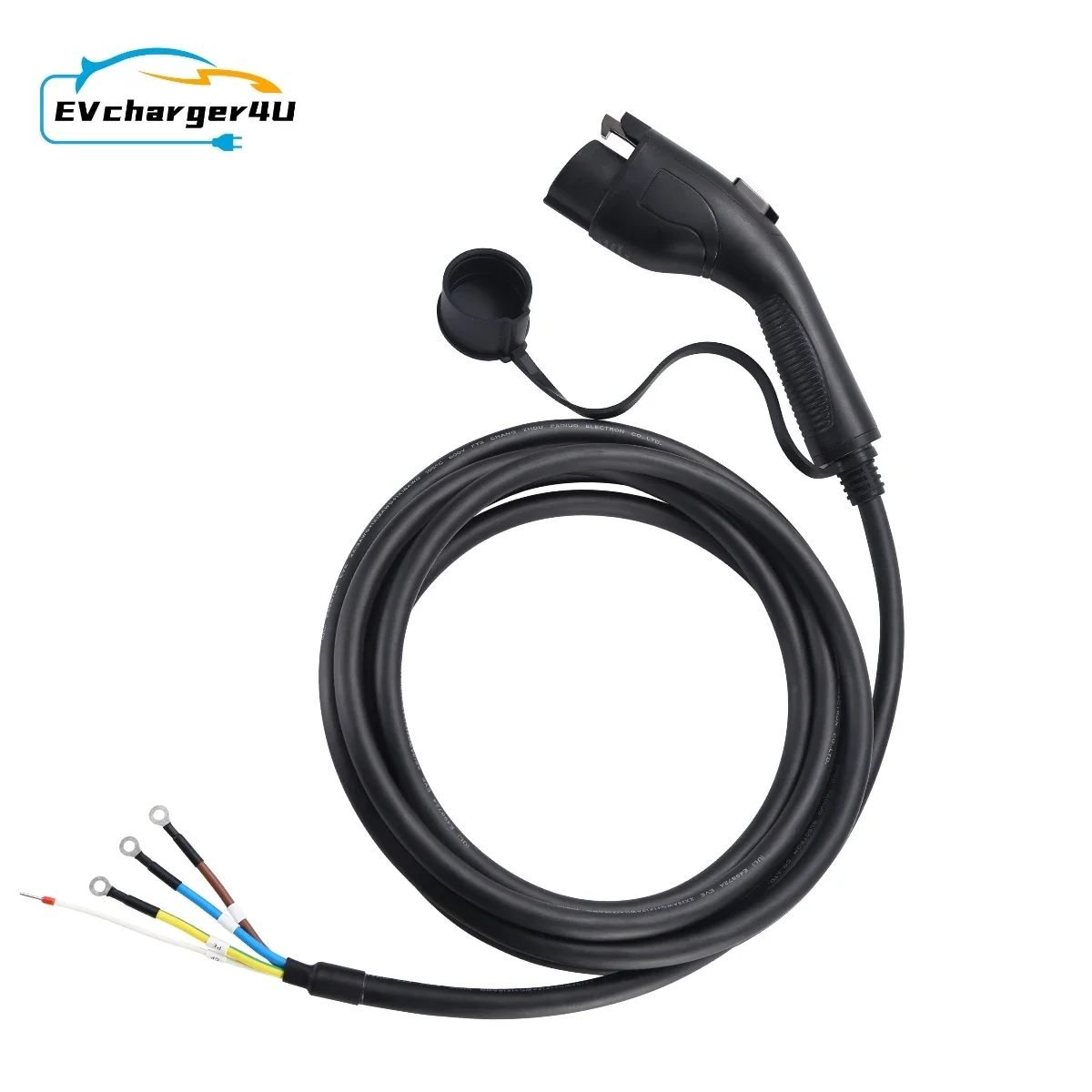 EVcharger4U 1 fase 16A 32A 40A 48A tipo 1 Cable de carga EV SAE J1772 hembra para abrir Cable para estación de carga de vehículo eléctrico