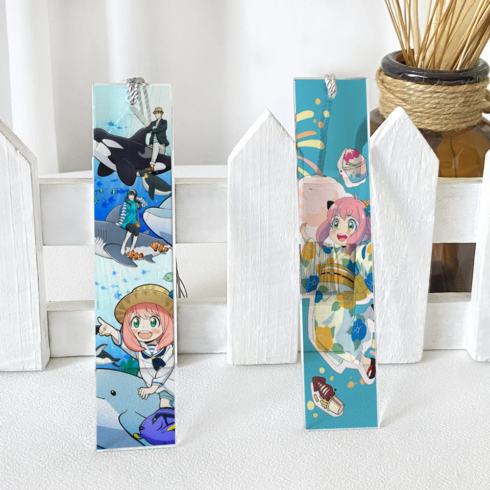 Anime SPY×FAMILY Anya Forger Crystal Transparent Bookmark Creative Bookmarks 3424 Stationery Accessories