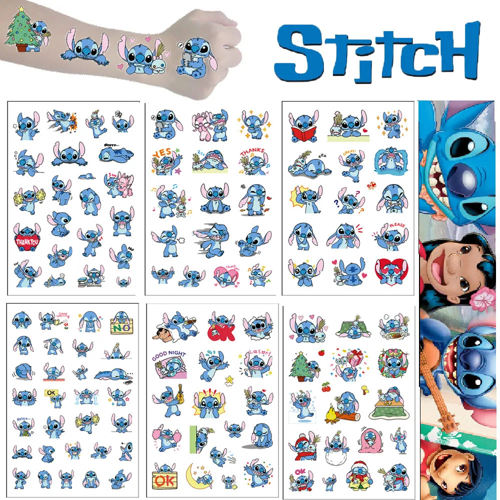 Стикеры Мультяшные прозрачные водонепроницаемые, ПВХ Стикеры с героями Диснея, модель ститча, детские игрушки, Декор, детские игрушки, детские подарки
