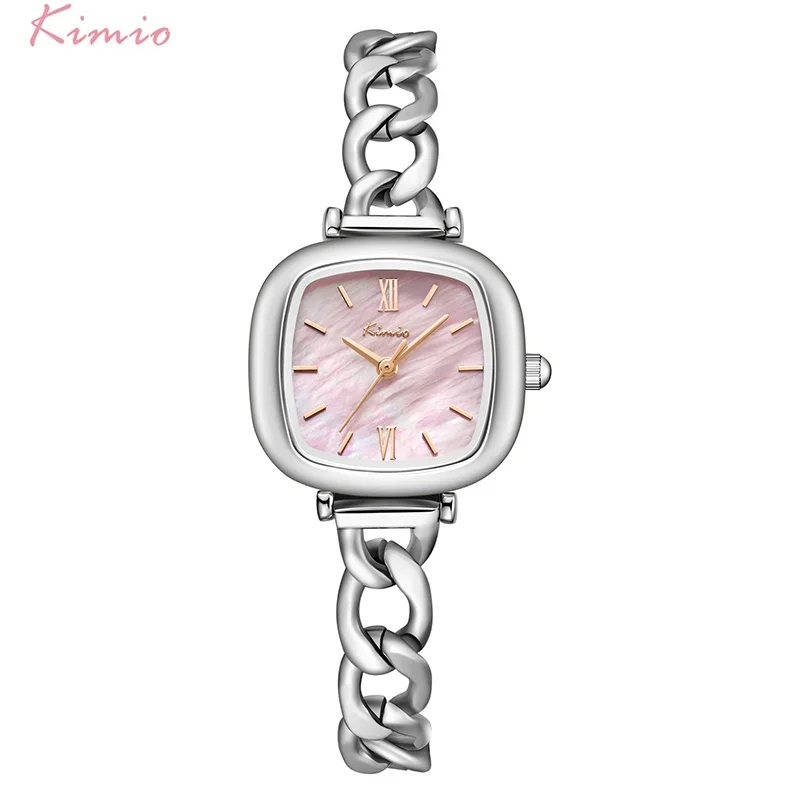 Kimio Brand Women Watch Simple Love Series Quartz WristWatch Alloy and Real Leather Band Fritillary Dial Special Delicate Gifts