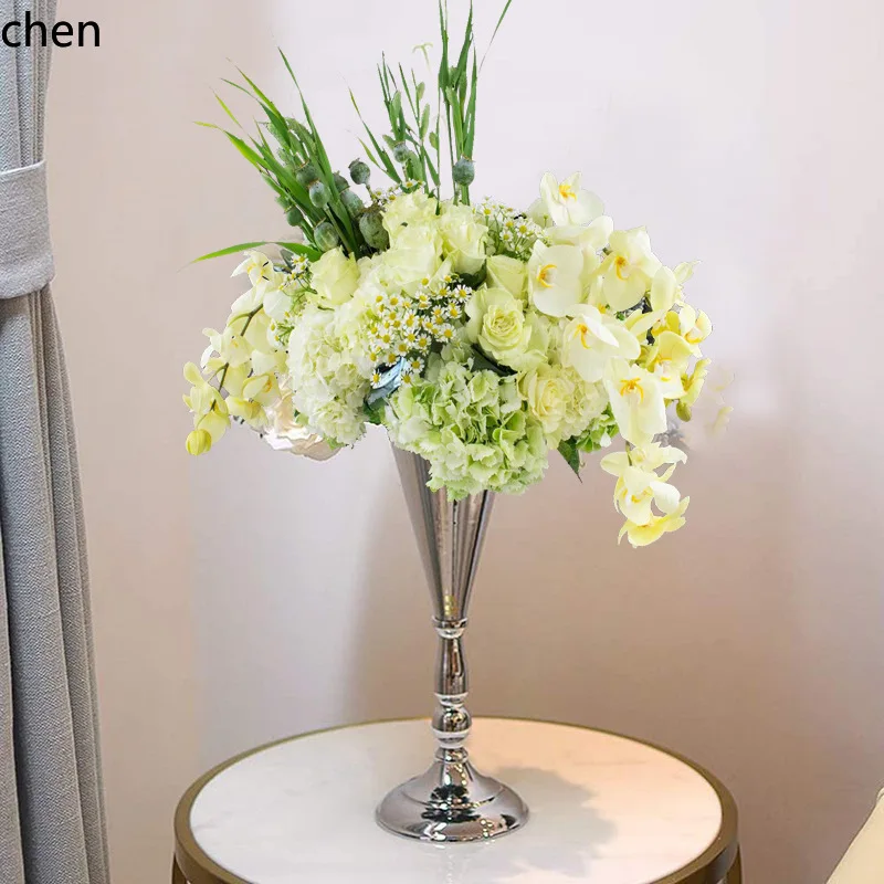 H1cross-border exclusive iron plating home flower vessels wedding props candlesticks road leads banquet main table flower stands