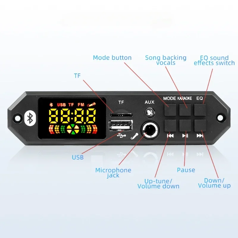 SOTAMIA Placa Amplificadora Bluetooth 2x40W Hifi Estéreo Mini Amp Karaokê MP3 Placa de Decodificação Lossless Decodificador Suporte Microfone