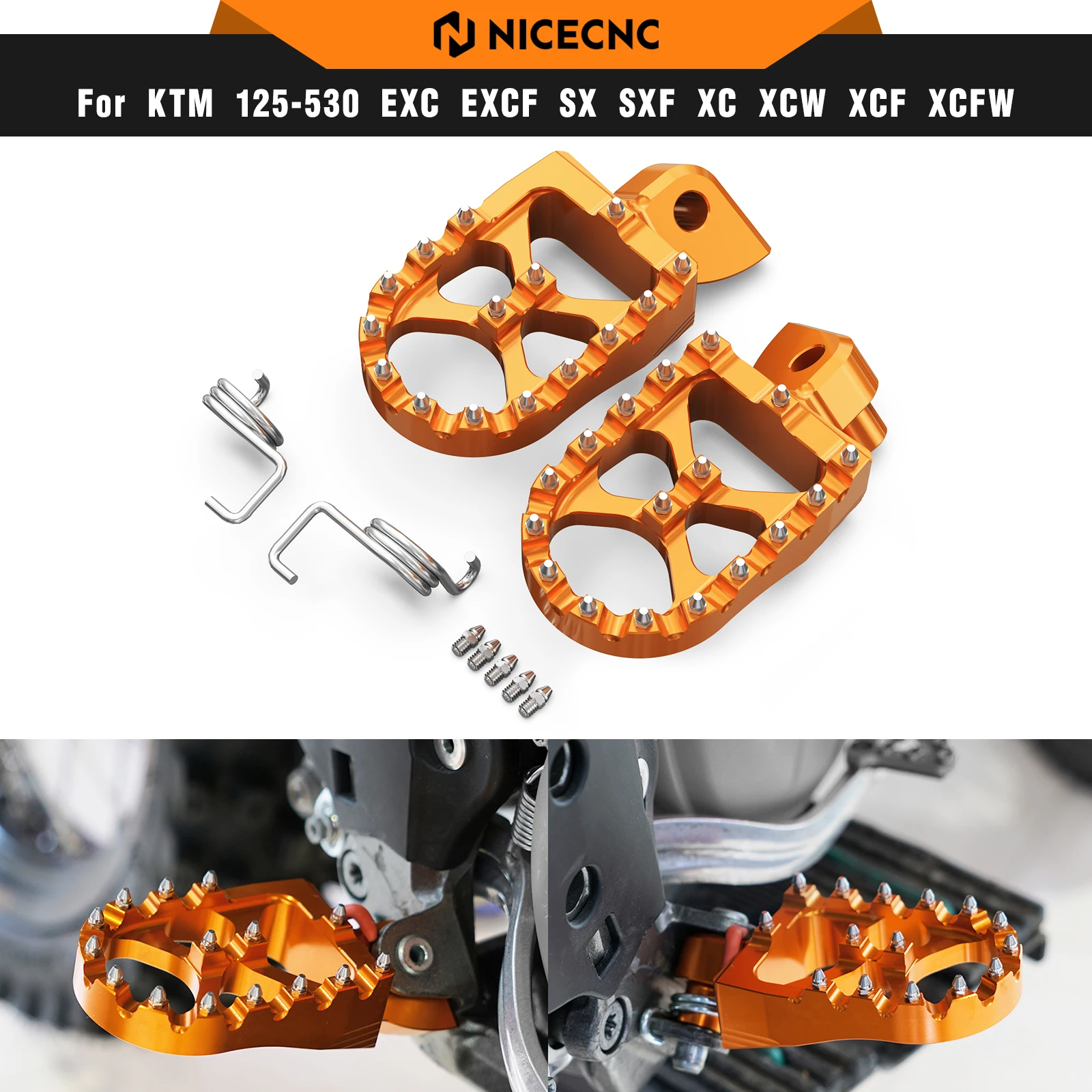 

Foot Pegs FootRest Footpegs Rests Pedals For KTM EXC 300 EXCF 350 SX 250 SXF 450 1998-2016 950 990 1090 1290 Adventure Supermoto