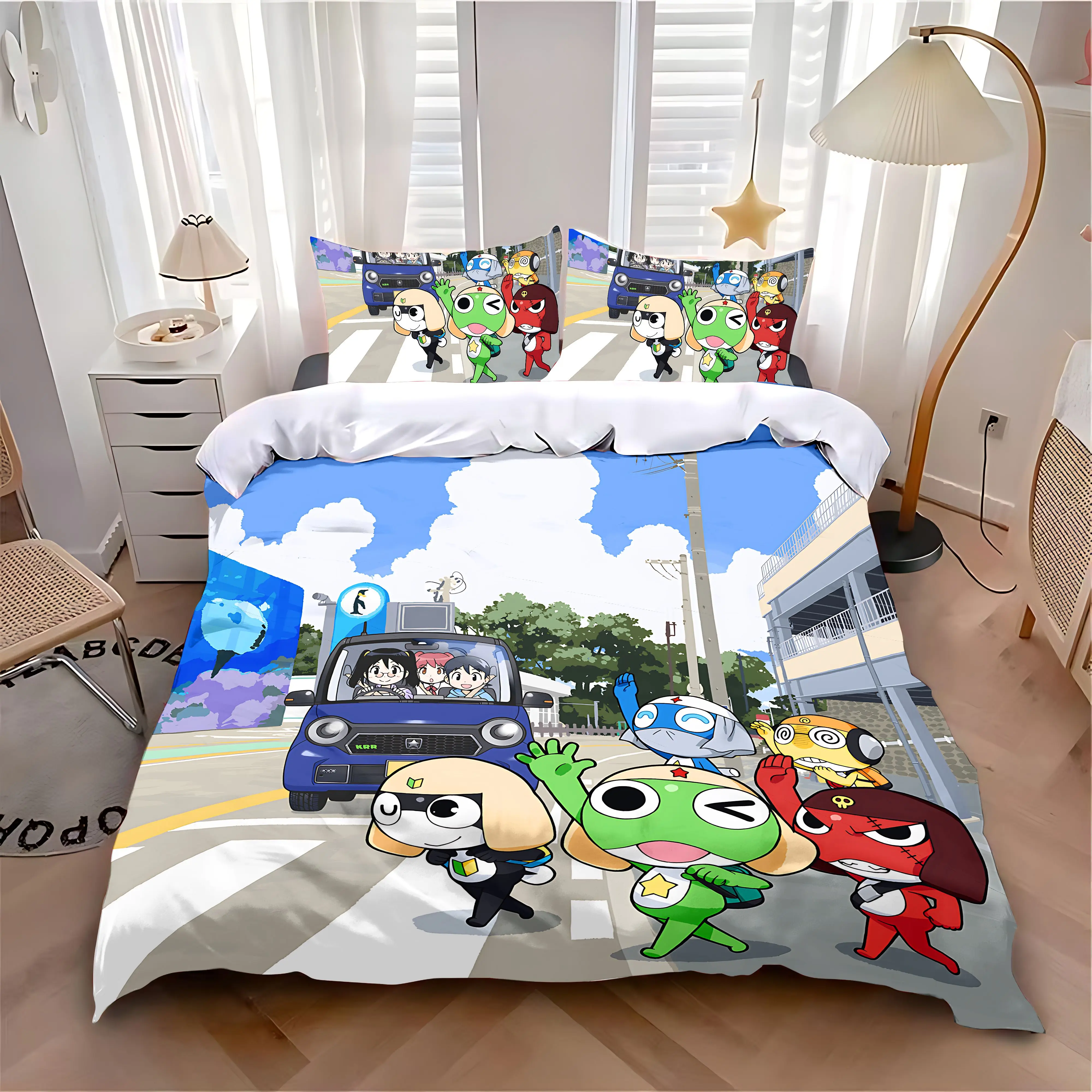 Fashion Duvet Cover Pillowcase Bedding Set Hot Sergeant Frog Adult Boy Girl Bedroom Decoration Children Single Double Large Size