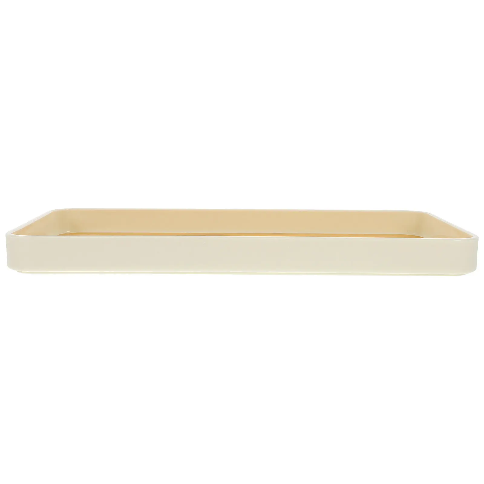 Rectangular Wood Grain Tray Japanese Inspired Rustic Natural Texture Reusable Plastic Tea Cup Fruit Bread Snack Serving Tray