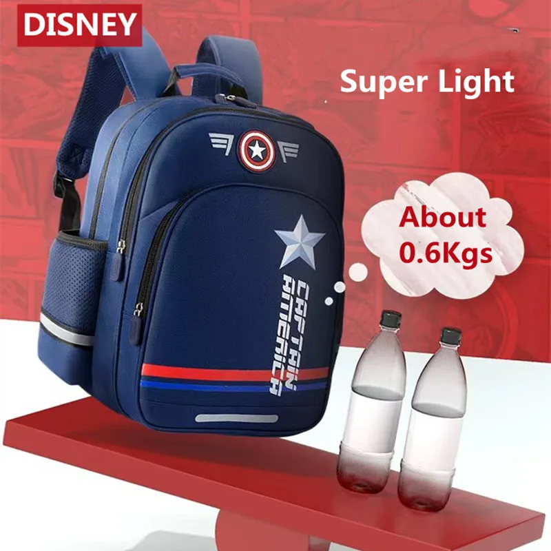 Disney Spider Man Boys School Bag Captain America Primary Student Shoulder Orthopedic Backpack Large Capacity Mochilas Escolares