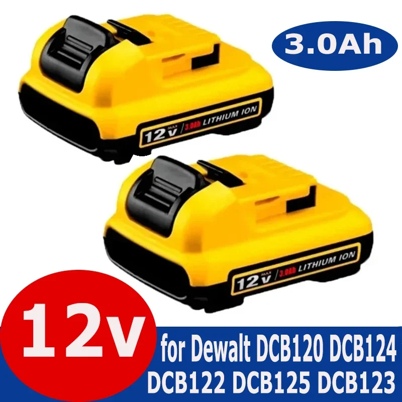 12V 3.0Ah Lithium-ion Battery Replacement Li-ion Batteries for Dewalt DCB120 DCB124 DCB122 DCB125 DCB123 Power Tools