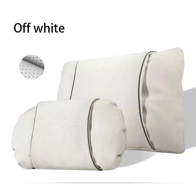 1/2 Uds. Nuevos asientos de coche con reposacabezas de cuero de napa, cojines de cintura transpirables, almohadas para el cuello y almohadas para el cuello de motores generales
