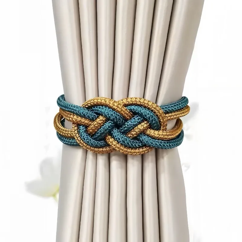 

Punch-Free Curtain Tiebacks Factory, New Chinese Knot Magnetic Straps, Elegant Home Decor for Living Room & Bedroom
