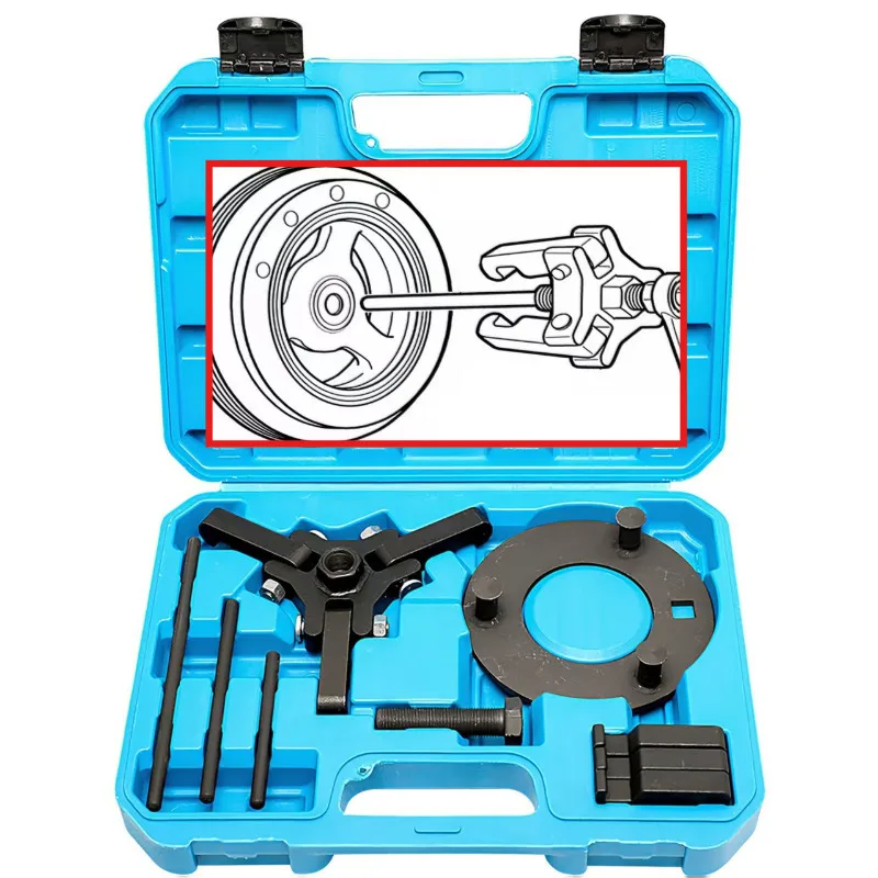

Crankshaft Timing Pulley Puller Removal Tool Belt Pulley Fixing Tool Applicable Chrysler 4.8L Cadillac 4.5L & Ford V8 Engines