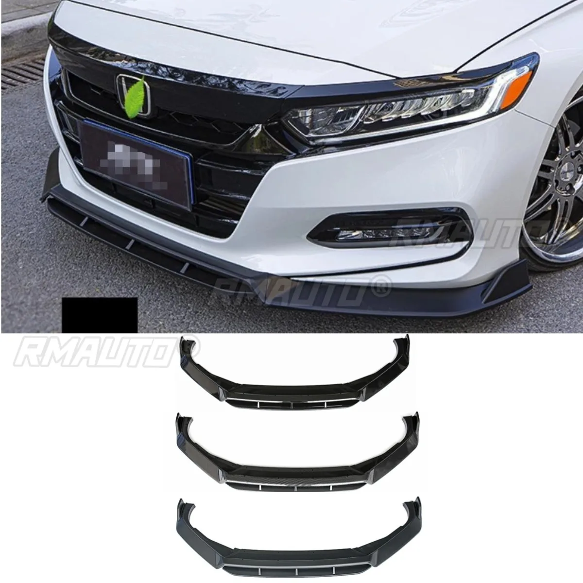 

Car Front Bumper Lip Diffuser Spoiler Glossy Black Modification Part for Honda 10th Gen Accord 18-21 Bumper Protector Body Kit