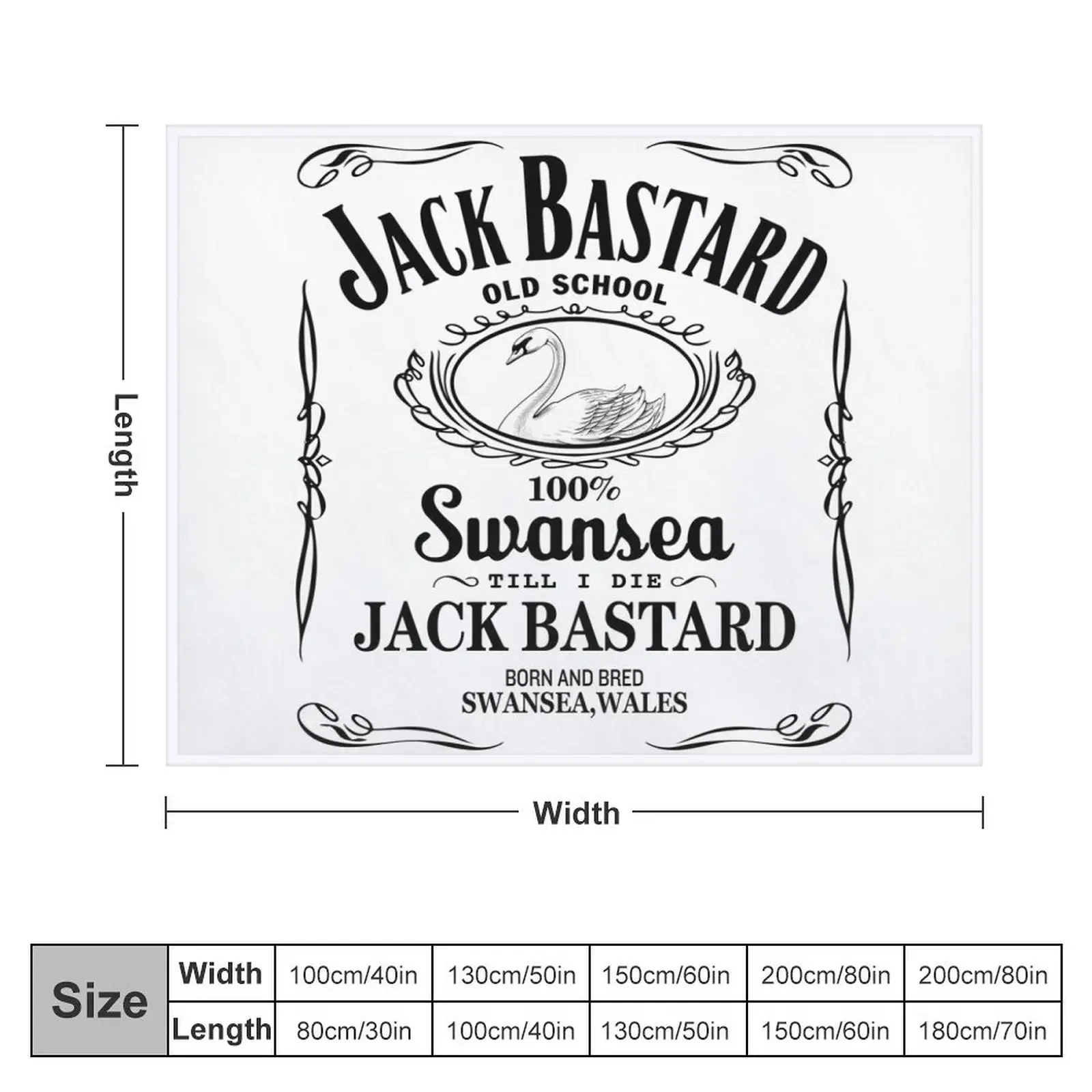 SWANSEA - JACK BASTARD B+W Throw Blanket Thins Fashion Sofas Blankets