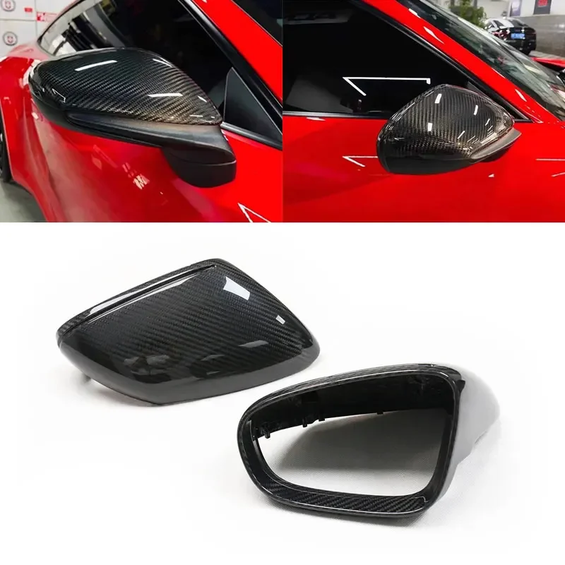 For Porsche 911 Taycan 992 2019+ Dry Carbon Fiber Replacement Style Rear View Mirror Shell Cover Left & Right-hand Drive