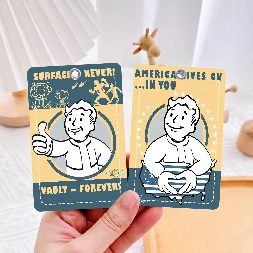 

Hot Game F-Fallouts Vault B-Boys Anime Fashion Leather Card Keychain ID Bus Door Card Case Perfect Adult Birthday Gift