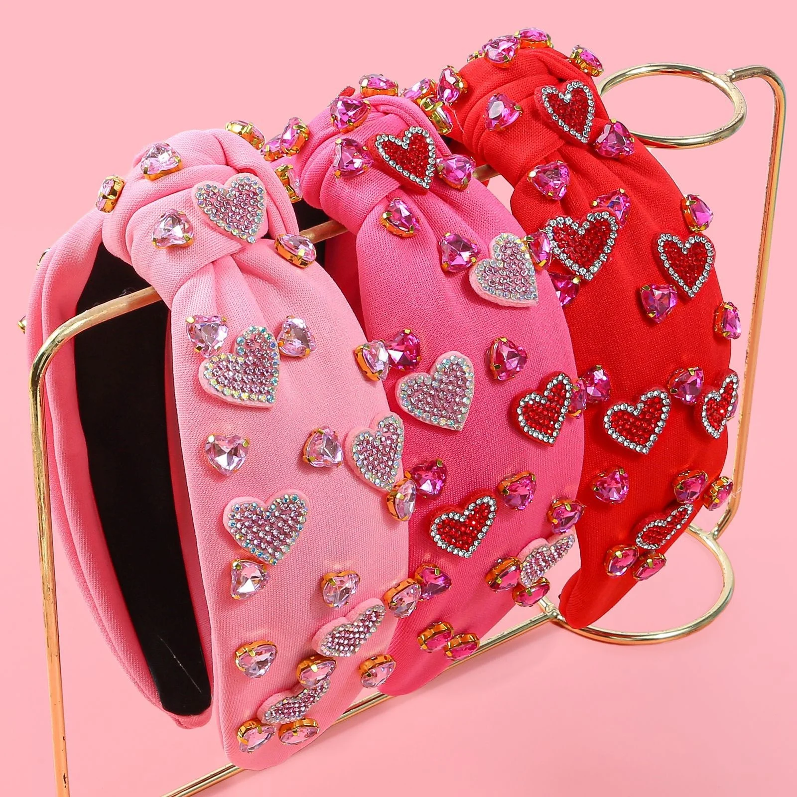 

1 шт. модная повязка на голову в форме сердца со стразами, повязка на голову в форме сердца с бриллиантами на День святого Валентина, повязка на голову с высоким черепом и широкими полями,