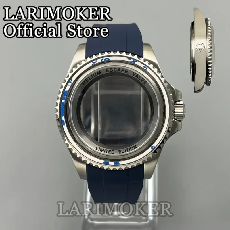 

LARIMOKER 43mm Big Size SEA Watch Case With Rubber Strap Sapphire Glass Compatible With NH34NH35NH36 ETA2824PT5000 MovementWatch