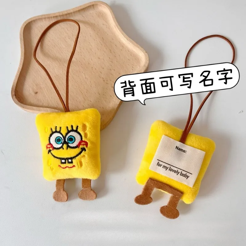 SpongeBob Plush Doll Pendant Patrick Cartoon Stuffed Anime Keychain Pendant Kawaii Bag Hanging Jewelry Keyring Christmas Gift