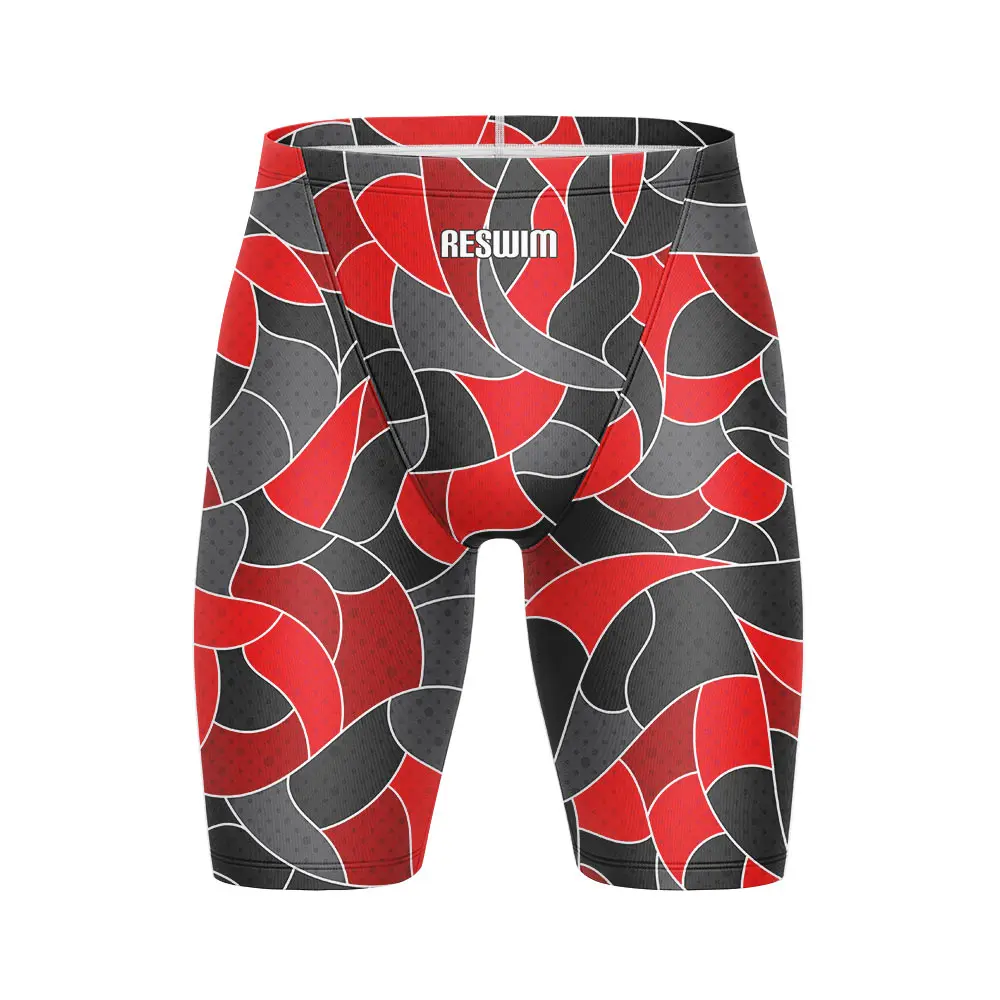 

2024 Men's Swim Jammer Swimsuit Swimming Trunks Beach Tights Shorts Athletic Training Swimwear Racing Sports Rash Guards Pants