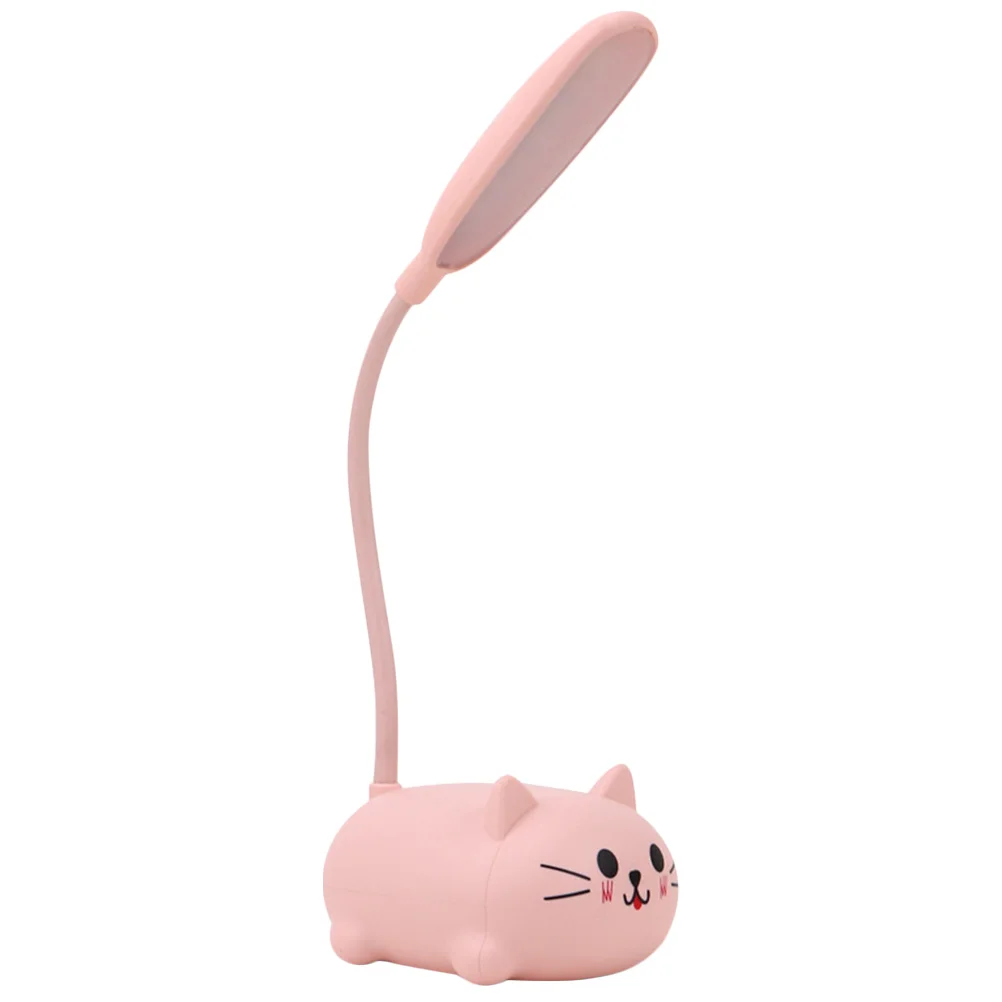 Pink Kitten Table Desk Cute Cat Lamps Bedroom Rechargeable Light Pink Lamp for Girls USB Charging Study Reading Small Night