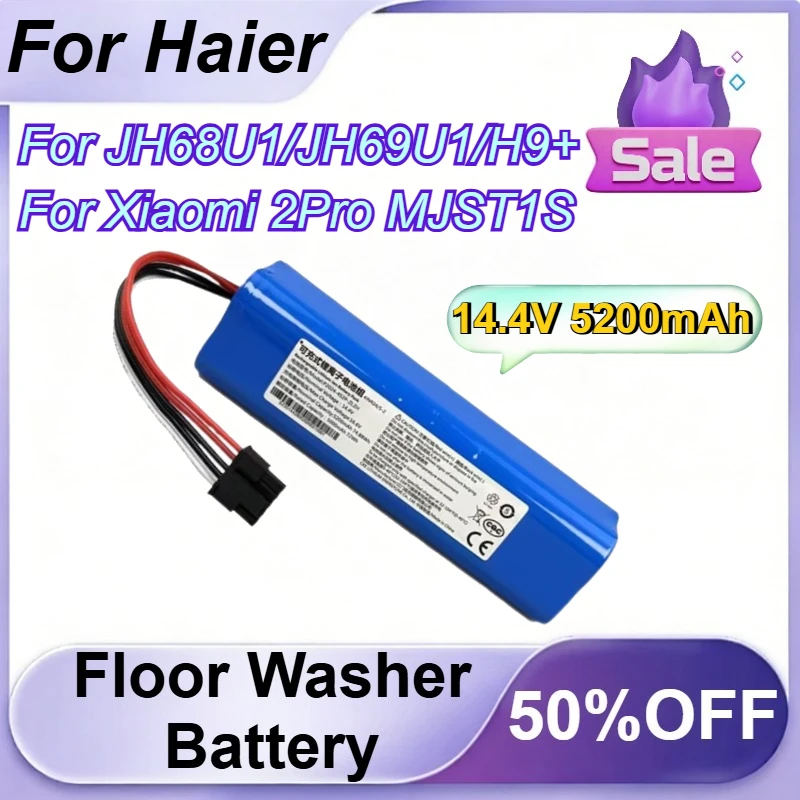 

Аккумулятор 14.4V 5200mAh для Haier JH68U1/JH69U1/H9+, для Xiaomi 2Pro MJST1S, для поломоечной машины Mijia 2 C101