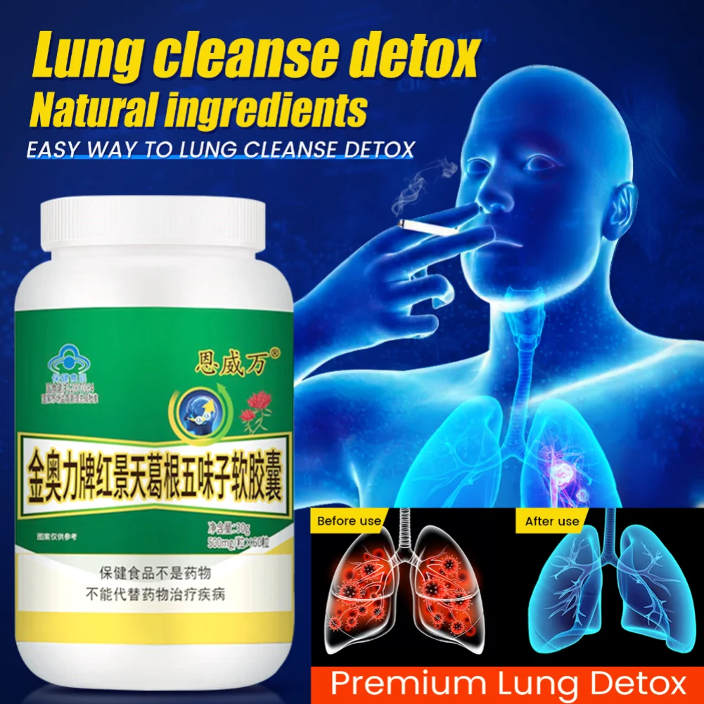 Lung Cleanse Detox Pills Support Respiratory Health Mucus Clear Quit Smoking Aid Asthma Relief Altitude Sickness Vegan Capsule