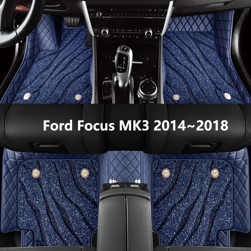 Custom Car Floor Mats For Ford Focus MK3 2014 2015 2016 2017 2018 High-Quality Auto Accessories Interior Protector Foot Carpet