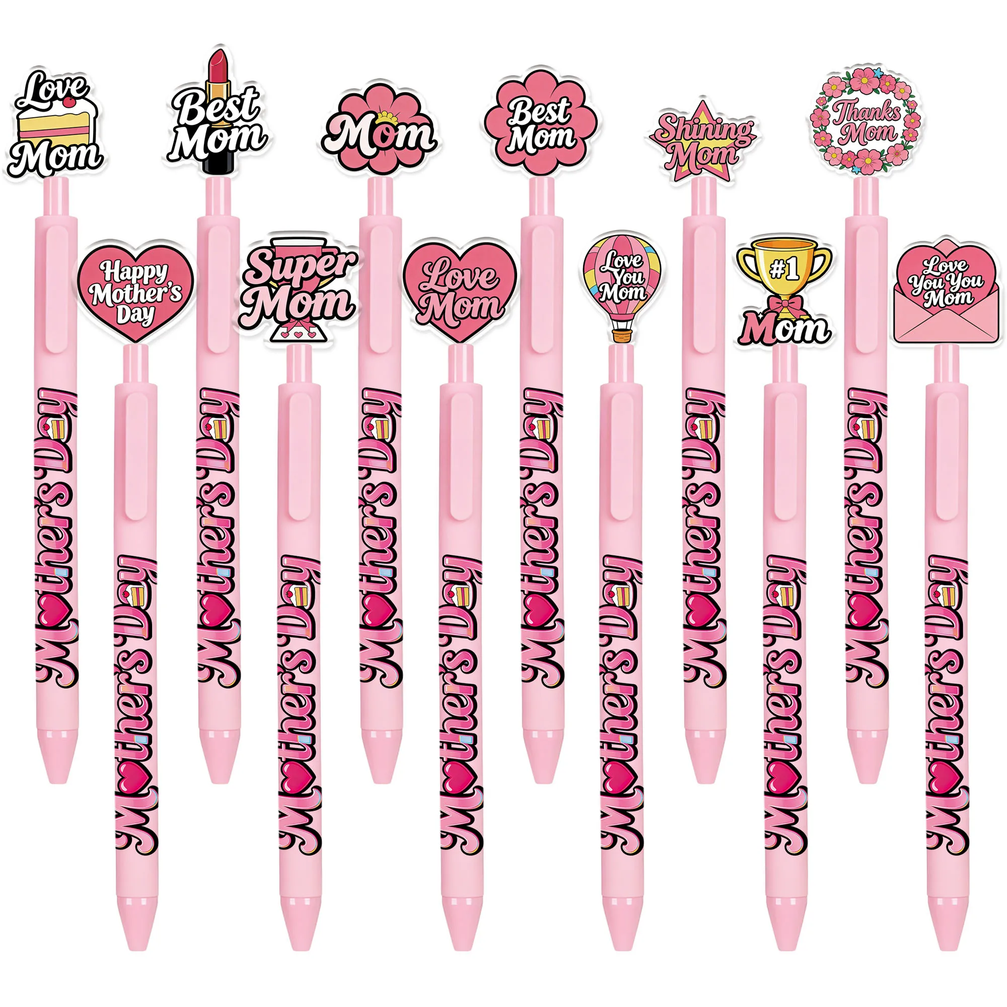 

12 штук / 20 штук шариковых ручек на тему Дня матери. Двусторонние акриловые ручки с узором ко Дню матери.