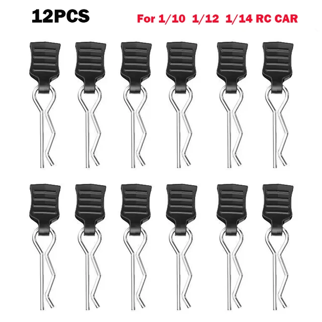 12szt RC Body Clips 1/7 1/8 1/10 1/12 1/14 1/16 1/18 Metal R Buckles Car Truck Buggy Shell Pins RC Cars RC Boat Parts