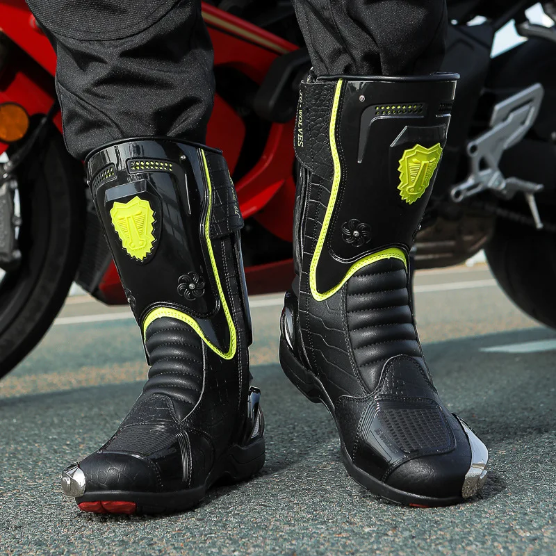 

36-47 Anti Fall Motocross Boots Wear-resistant Motorcycle Boots Men's Women Racing Boots Safe Riding Equipment Rally Shoes CE